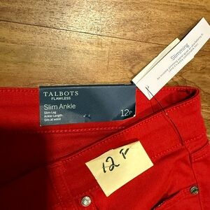 Talbots Flawless Red Ankle Pants
